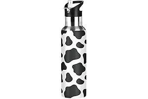 Kcldeci Cow Print Sports Water Bottle: Stay Hydrated in Style