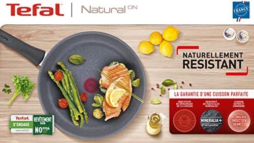 Tefal Natural On Induction G2801902 26 cm Non-Stick Grill Pan, Exclusive, Dark Gray