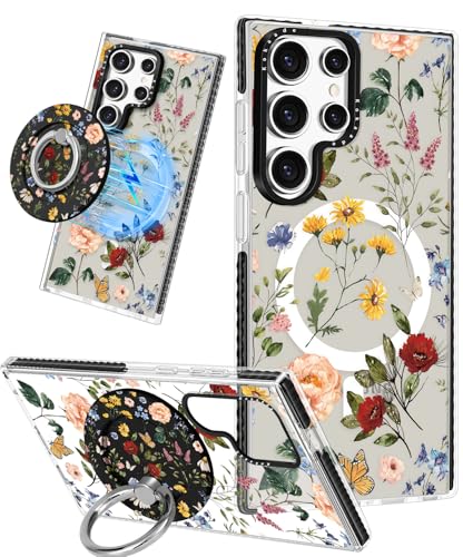 Coque Samsung S25 Ultra fleurs rétro pour le style des filles