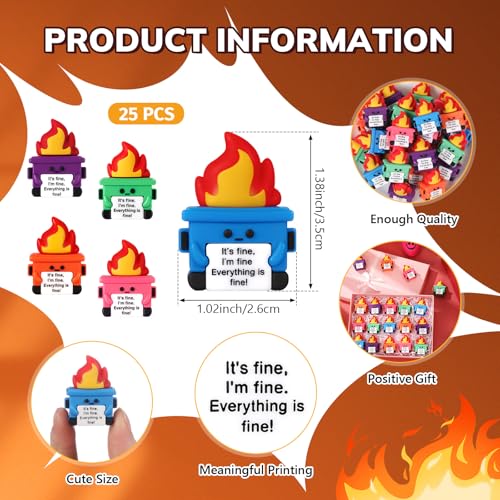 image for Gejoy 25 Pcs Mini Rubber Dumpster Toys Positive Gifts Mini Dumpster Em