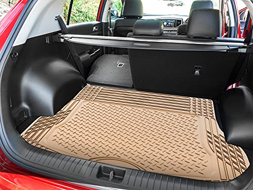Oxgord All-Weather Rubber Cargo-Liner - Waterproof Trunk Protector/Cover For Rear - Best For Rough Luggage, Dog, Pets, Spills, Car, Suv, Minivan, Truck, Beige #TOP4
