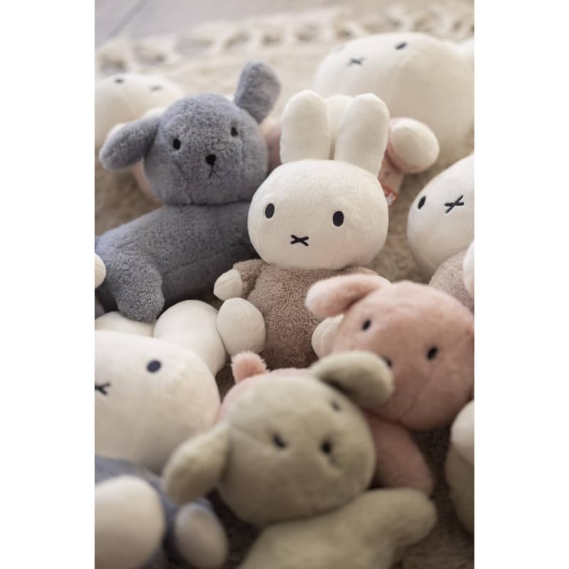 Peluche Miffy Fluffy Rose - 25cm - Doudou Enfant - Lavable - Son Grelot - Naissance Et Plus