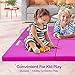 Matladin 6' Folding Tri-fold Gymnastics Gym Exercise Aerobics Mat, 6ft x 2ft x 2in PU Leather Tumbling Mats for Stretching Yoga Cheerleading Martial Arts (Purple)