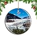 Weekino USA America Juneau Mendenhall Glacier Alaska Christmas Xmas Tree Ornament Decoration Hanging Pendant Decor City Travel Souvenir Collection Double Sided Porcelain 2.85 Inch