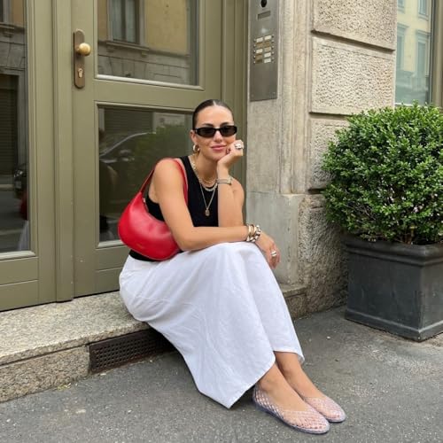 Image of CUSHIONAIRE Siesta Modern Lattice Ballet Flats for Women, Comfortable Slip On Pointed Toe Womens Jelly Shoes