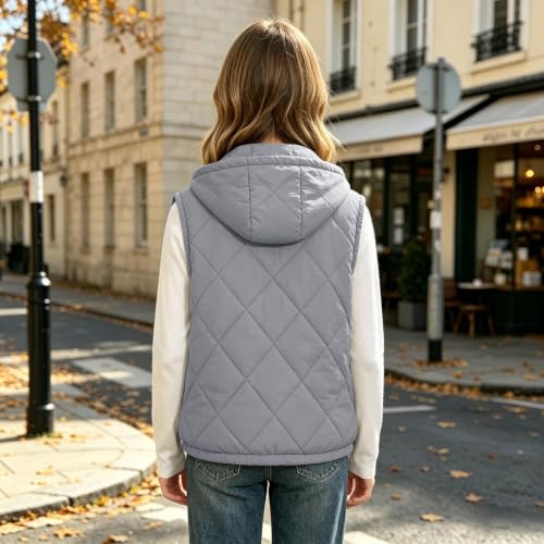 Piuwrlz Girls Hooded Puffer Vest Zip Up Sleeveless Jacket - image 9