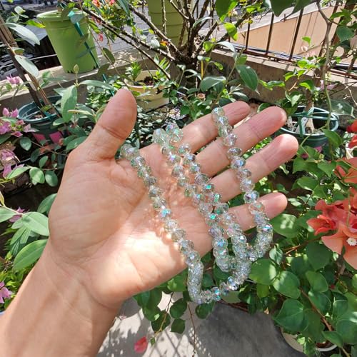 Image of 10mm Rondelle Glass Beads for Jewelry Making, Faceted Briolette Crytal Spacer Beads for Bracelet Necklace Earring, Spring Green 200pcs