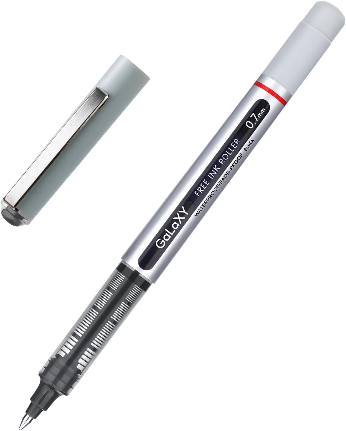 EYEYE Rollerball Pens 12 Pack 6 Black 6 Blue 0.7mm Medium Point Fine Tip Pens Quick Dry Liquid Ink Pens Smooth Writing for Journaling Office School Note Taking Supplies image 5