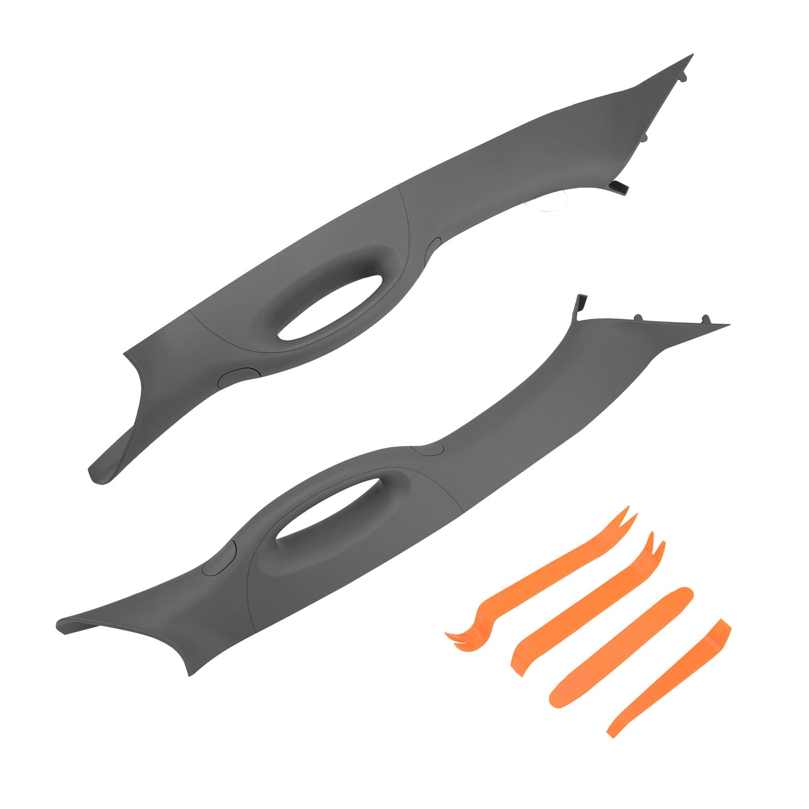 HQPASFY A Pillar Interior Trim Grab Handle 1 Pair Compatible with 2004-2008 Ford F150 2006-2008 Lincoln Mark LT Replace# 4L3Z-1503599-AAB, 4L3Z-1503598-AAB Left Right Driver Passenger Side Gray