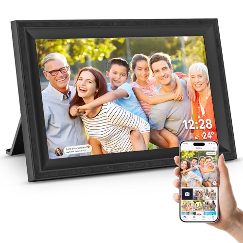 Smart Digital Picture Frame WiFi Send Photos from anywhere16GB Storage Smooth System 10.1inch...