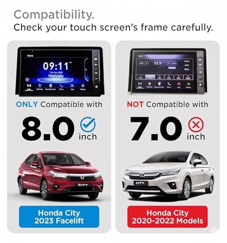 Image of Screen Protector for Honda City 2023 Facelift - 8 Inch Infotainment Touch Screen Guard | Anti Scratch HD Clear | Car Dashboard Accessories [Not Tempered Glass]