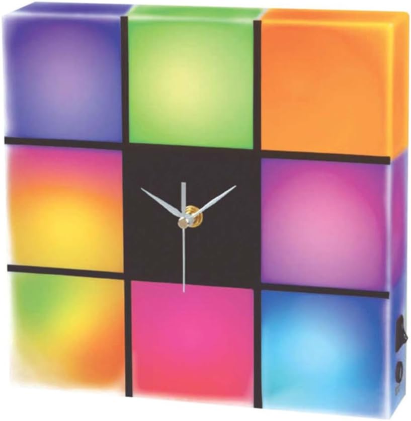 Cresta Wall Clock LED Color Changing Cubes Home & Garden