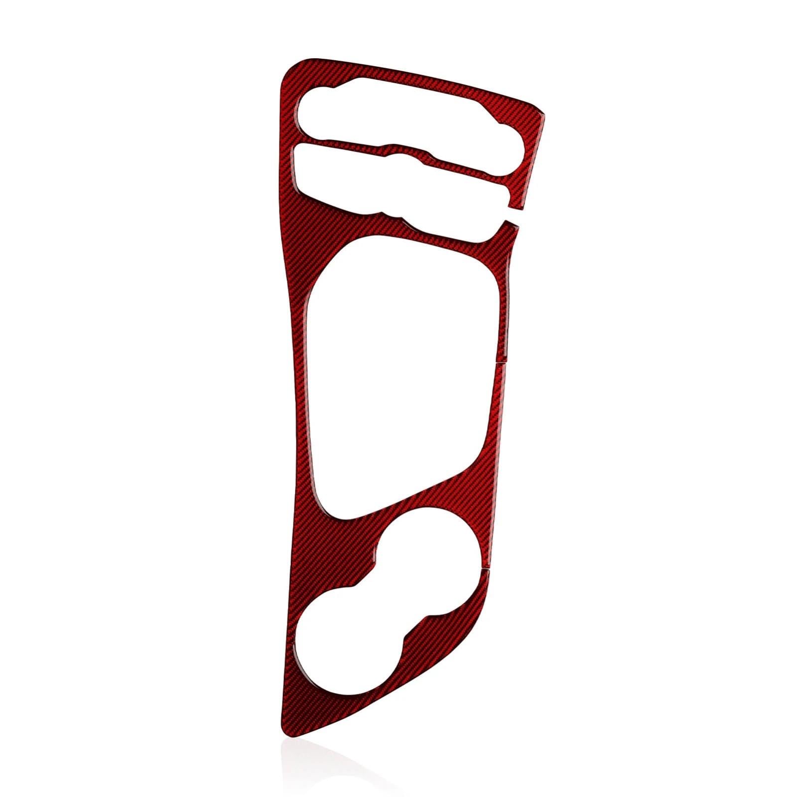 for Dodge for Challenger 2015-2021 Car Accessories Gear Shift Panel Cover Decals Carbon Fiber Trim Stickers(Red)