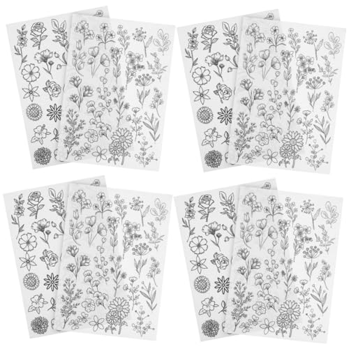 Kit de broderie soluble dans l'eau NUOBESTY avec 5 ensembles de fils rouges et stabilisateurs