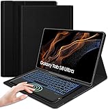 REAL-EAGLE Touchpad Keyboard Case for Samsung Galaxy Tab S8 Ultra 2022 14.6 Inch (SM-X900/X906), 7 C