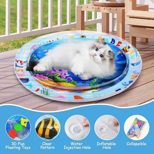 OSDUE Water Sensor Play Mat for Pets Thickened Inflatable Water Bed with Interactive Fish Design - Image 3