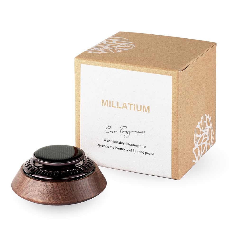MILLATIUM カーディフューザー 車 芳香剤 ソーラー駆動 カーフレグラン…