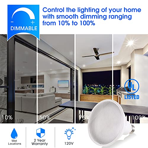 Energetic 100W Outdoor Par38 Led Flood Light,1250Lm,5000K Daylight,Dimmable, E26 Base,Waterproof Spot Bulb,Ul Listed (12 Pack) #TOP4