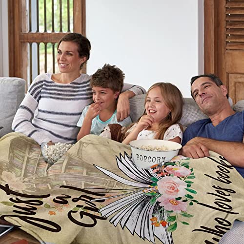 Just A Girl Who Loves Books Blanket Throw - Image 4