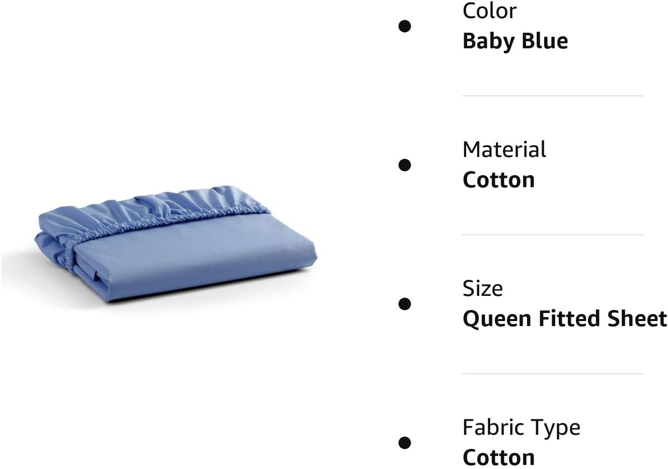 100% Cotton Percale Fitted Sheet Queen Size, Baby Blue, 1 Deep Pocket Fitted Sheet, Crisp and Cool Strong Bed Linen, 60"X80"+15" : Home & Kitchen