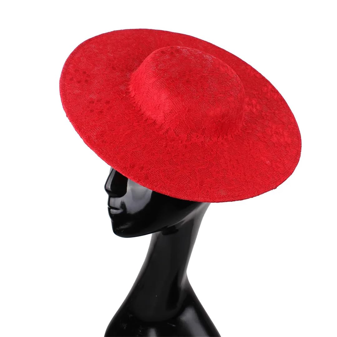 30 CM avorio grande formato modisteria imitazione fascinators base con pizzo cocktail party cappello accessori per capelli fai da te