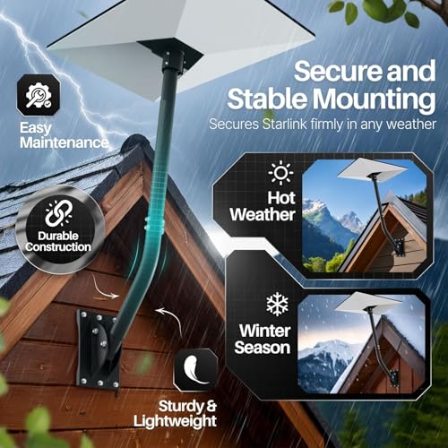 TNP Pole Mount Kit for Starlink Gen 3, 30-Inch Adjustable Roof/Wall Bracket - image 7