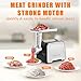 CHEFFANO Life Electric Meat Grinder, Stainless Steel Sausage Stuffer Maker With 2 Blades, 3 Plates, Sausage Tube & Kubbe Kit, [2000W Max] Heavy Duty for Home Use