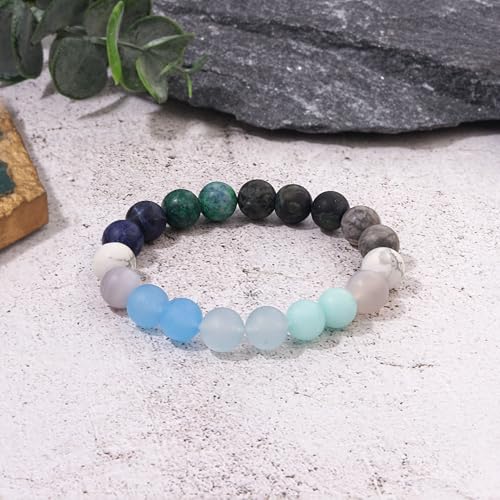 Lauren-Spencer Solar System Gemstone Bead Bracelet for Women Stretch Universe Galaxy Eight Planets Bracelet Natural Crystal Stone Beaded Bracelets for Women Men Astronomy Gifts2