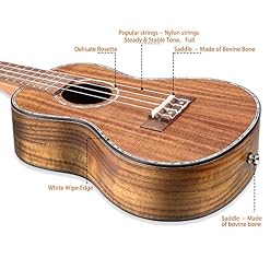 Concert Ukulélé, Hricane 23 Pouces Professionnel Koa Ukeleles UKK-02 Hawaïen Ukele Bundle avec Haute Qualité Sac de… - Les Beatles, Paul McCartney, John Lennon, RIngo Starr, George Harrison Concert Ukulélé, Hricane 23 Pouces Professionnel Koa Ukeleles UKK-02 Hawaïen Ukele Bundle avec Haute Qualité Sac de… – Image 5