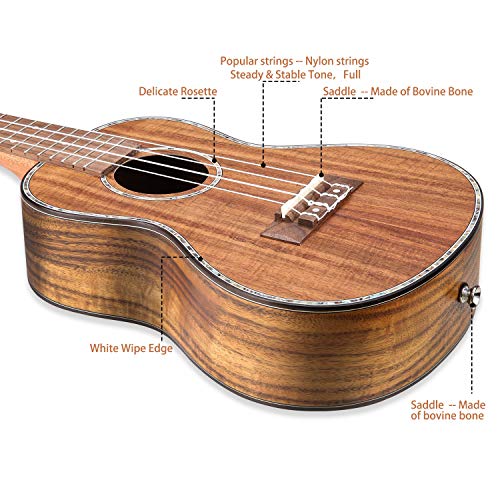 Concert Ukulélé, Hricane 23 Pouces Professionnel Koa Ukeleles UKK-02 Hawaïen Ukele Bundle avec Haute Qualité Sac de… - Les Beatles, Paul McCartney, John Lennon, RIngo Starr, George Harrison Concert Ukulélé, Hricane 23 Pouces Professionnel Koa Ukeleles UKK-02 Hawaïen Ukele Bundle avec Haute Qualité Sac de… – Image 6