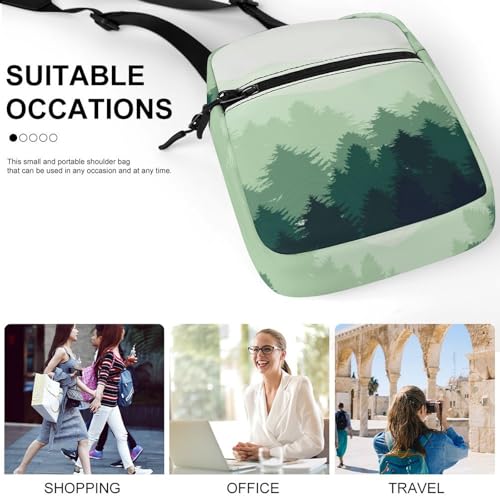 Forest Landscape Cute Crossbody Bag Messenger Shoulder Bags with Adjustable Strap4