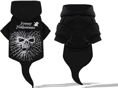 Miniatura 3 de Sudadera con capucha para perro, diseño de calavera para Halloween, abrigo de invierno, ropa de perro, suéteres para Halloween, sudadera de cosplay