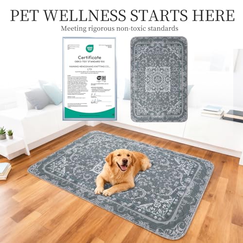 Image of Homimp Washable Pee Pads for Dogs, 2 Pack Reusable Puppy Pads Waterproof, Absorbent and Leakproof Dog Pee Pads, Non Slip Puppy Training Pads, Pet Mat for Floor, Crate, Couch, Whelping,Grey, 18 inchx24 inch