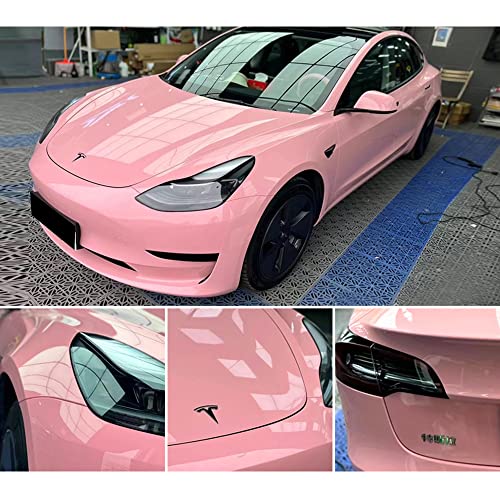 Hohofilm Car Vinyl Wrap With Pet Backing Pearl Pink Wraps Film Air Release Stickers For Vehicle Paint Protection 60" X59Ft Roll #TOP3