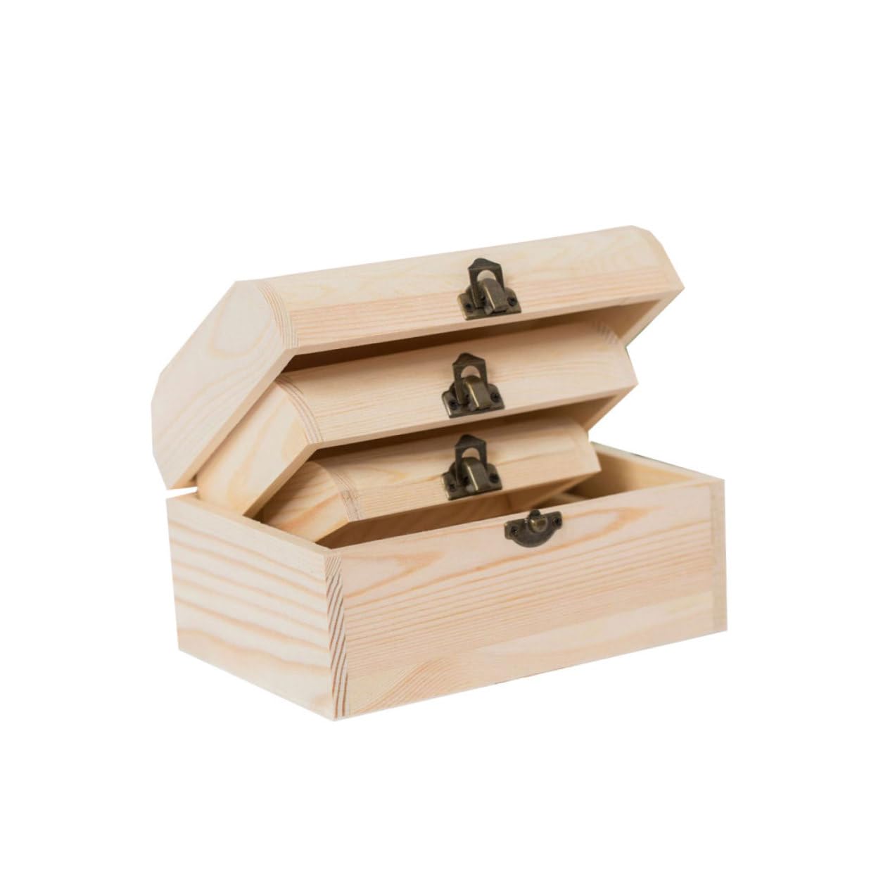 Coffret en bois arqué à graffiti DIY : lot de 3 boîtes créatives avec serrure