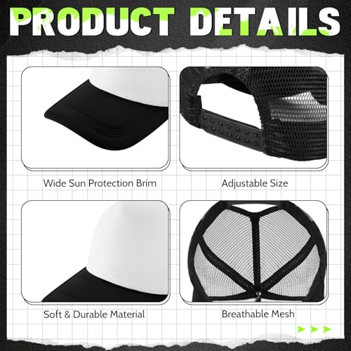 Image of 40 Pack Sublimation Blank Trucker Hat Bulk Wholesale Mesh Baseball Cap for Women Men DIY Hat Bar Party