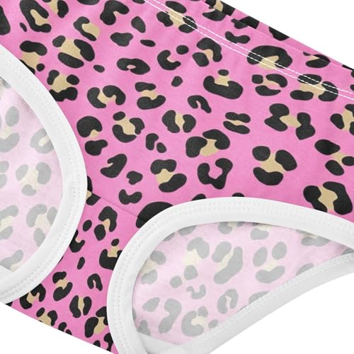 Bright Girls Underwear Toddler 2t Cotton Girl Panties Cute Black Tan Leopard Spots Pink Briefs Underpants4