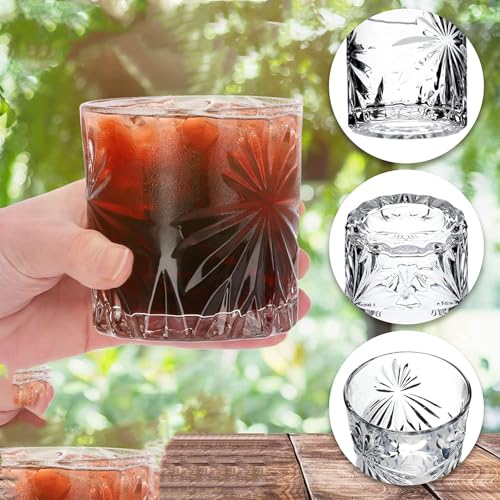 Image of Premium 280 ML Water & Juice Drinking Glasses Set of 6 Vintage Glassware Set for Juice, Cocktail, Mocktail,Whisky All Beverages Everyday Uses for Gift (6, MT-14)