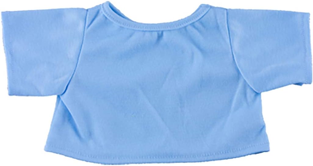 BLUE T-SHIRT BY TEDDY MOUNTAIN FITS 8" 20CM BUILD A BEAR FACTORY BEARS AND ANIMALS