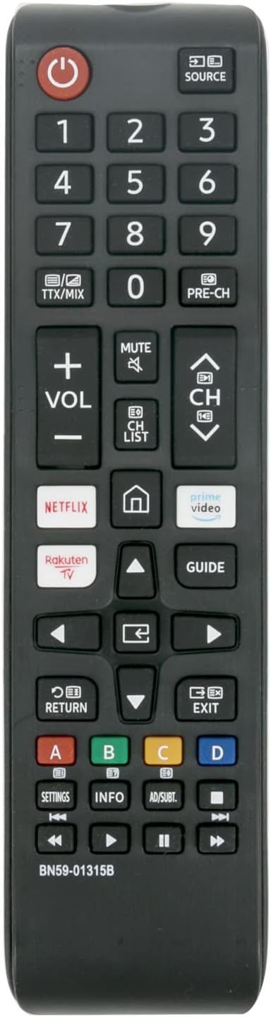 AULCMEET BN59-01315B Replacement Remote Compatible with Samsung LCD LED OLED TV GQ55Q60T UE55TU7125 UE65TU7125 UE55RU7100W UE49RU7300K UE49RU7300W UE49RU7302K UE55RU7102K UE55RU7105K UE55RU7170S