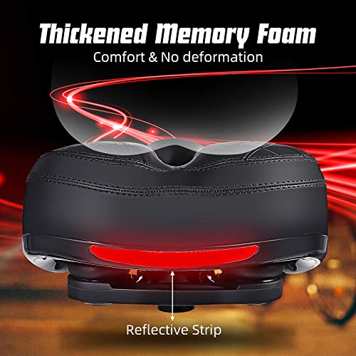 Bike Seat Brgood Waterproof Bike Saddle City Mountain Bike Seats For Men With Mounting Tools And Cover, Shock Absorbing Exercise Bike Seat Replacement For Mtb, Bmx 9.8*8.3Inch Black #TOP2