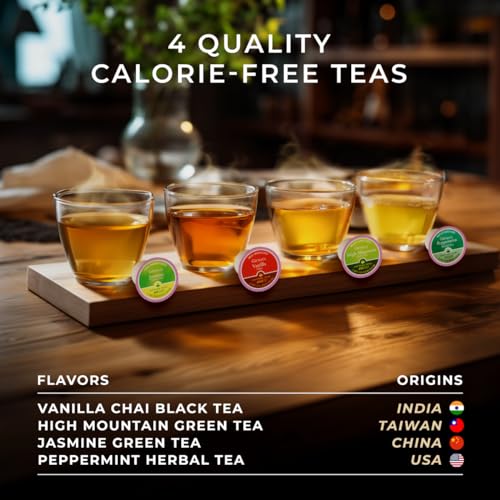 Gya Tea Co KCU-EVC-016P Evening Calm Tea K Cups Tea Variety Pack (16 Ct) - 4 Flavors Of Keurig Tea K-Cups For Stress Relief-Vanilla Chai thumb #2