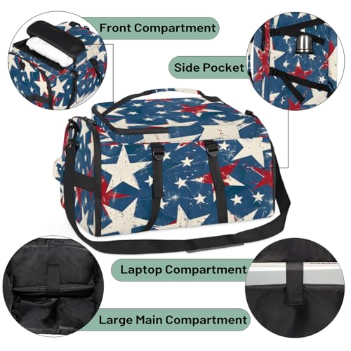 Gym Bag for Men Women with Shoes Compartment Duffle Bag for travel Hiking Waterproof Backpack Fitness Workout(Star)4