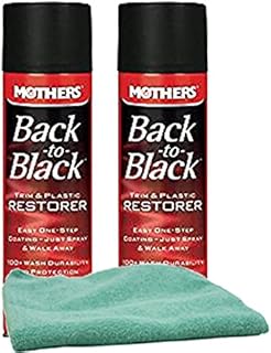 Mothers Back-to-Black Trim & Plastic Restorer (10 oz) Bundle with Microfiber Cloth (3 Items)