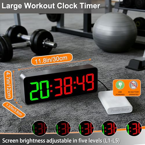 Gym Clock Timer for Tabata/FGB/EMOM Interval Workout - Image 4