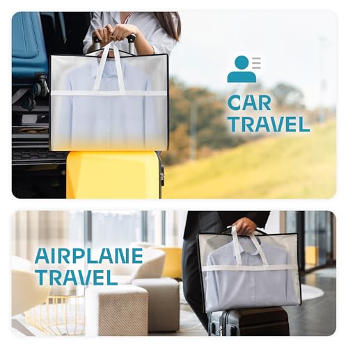 Image of Lazebox 43 inch Travel Garment Bag with Accessories Zipper Pocket, Heavy Duty Suit Bag for Suits, Tuxedos, Dresses, Coats