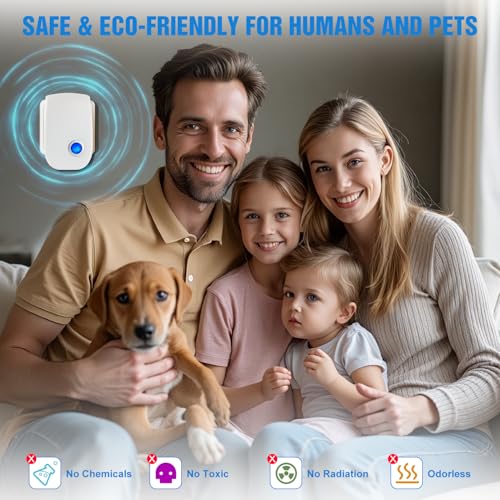 upgraded ultrasonic pest control repeller pest control electronic pest repellent plug in indoor for rodents mice cockroach bug roach mosquitoes insects spiders 6 packs