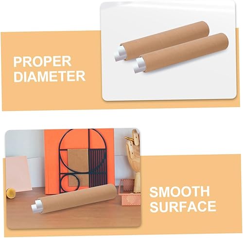 Miniatura 6 de 2 tubos de póster resistentes con tapas para almacenamiento de obras de arte y envío, sobres de cartón para impresiones de mapas y documentos