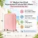 DK Luggage 24" Medium Hard Shell Polypropylene PP Suitcase 4 Wheel Spinner Luggage PP20 Light Pink