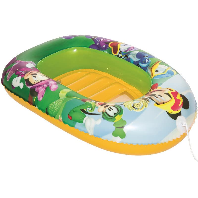 Bateau Gonflable pour Enfants, Bateau Gonflable de Mickey, Bateau Gonflable pour Enfant avec Corde, Flotteur de Natation pour Enfants, pour la Plage, la Mer, la Piscine